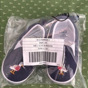 Janie and Jack Navy Kids Shoes with Seagull Design